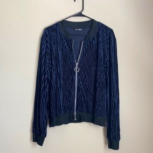 Shein blue bomber jacket